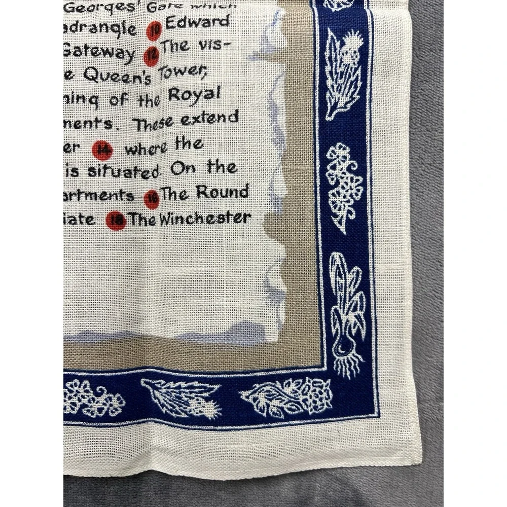 Vintage All Pure Linen Ulster Irish Weavers Windsor Castle Tea Towel